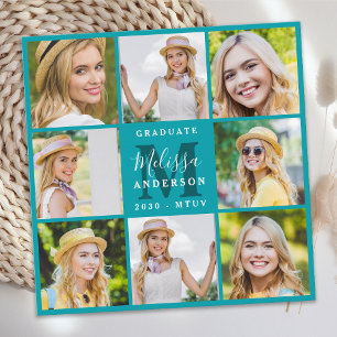 Invitación Elegante Personalizado 8 Collage de fotos Graduaci