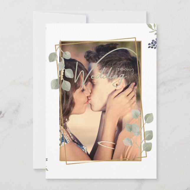 Invitación Elegante Personalizado Boda de fotografía Ceremoni (Anverso)