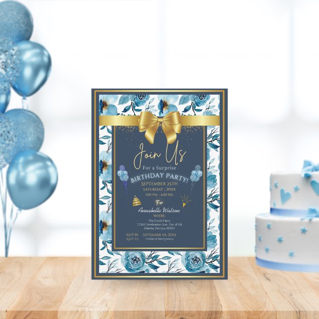 Invitación Elegante Personalizado de cumpleaños con la sorpre (Subido por el creador)