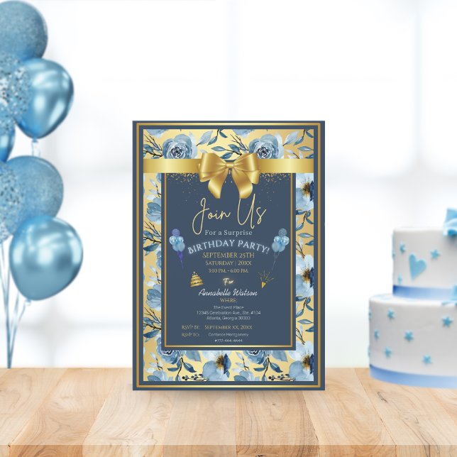 Invitación Elegante Personalizado de cumpleaños con la sorpre (Subido por el creador)