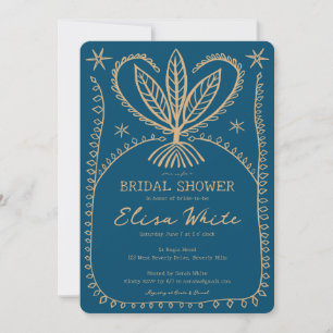 Invitación Elegante PERSONALIZADO de ducha de novia con marco