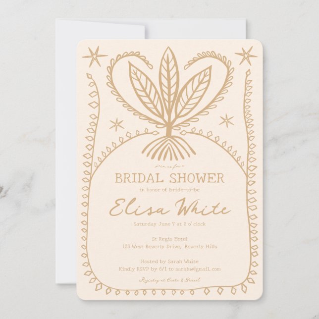 Invitación Elegante PERSONALIZADO de ducha de novia con marco (Anverso)