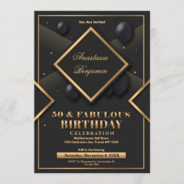 Invitación Elegante Personalizado de la fiesta de cumpleaños