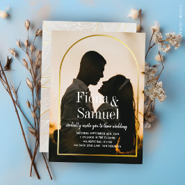 Invitación Elegante Personalizado de oro de la puesta de sol 