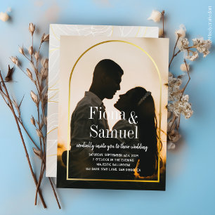 Invitación Elegante Personalizado de oro de la puesta de sol 