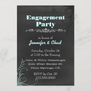 Invitación Elegante Personalizado del Partido de Compromiso d