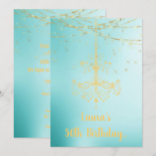 Invitación ELEGANTE personalizado en línea CHANDELIER BIRTHDA