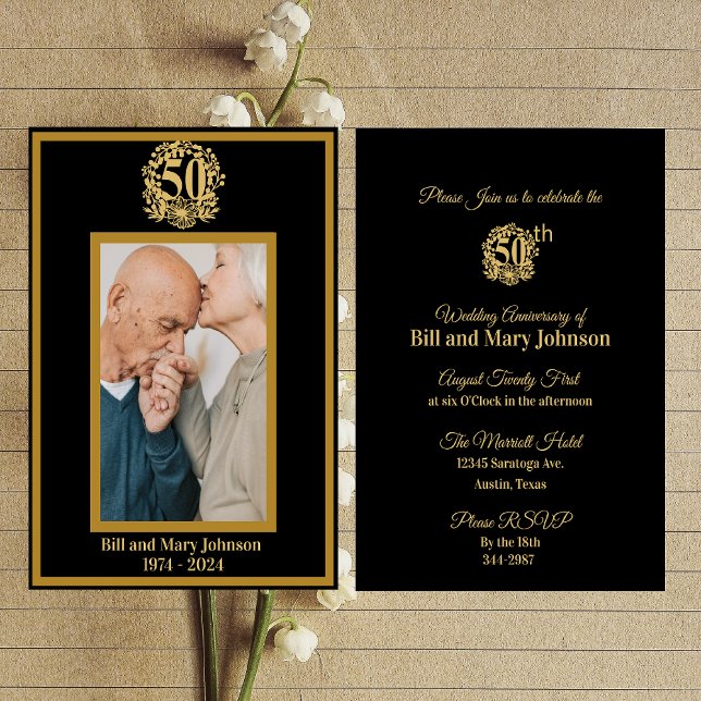 Invitación Elegante Personalizado foto 50 Fiesta del Aniversa (Subido por el creador)