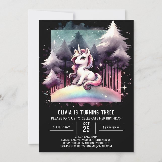 Invitación Elegante Personalizado Horse Cumpleaños (Anverso)