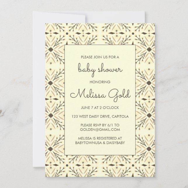 Invitación Elegante PERSONALIZADO Neutral de Género Moderno B (Anverso)