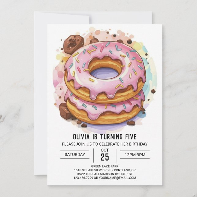 Invitación Elegante Personalizado no hace cumpleaños (Anverso)