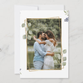 Invitación Elegante Personalizado Photo Engagement Shower Whi