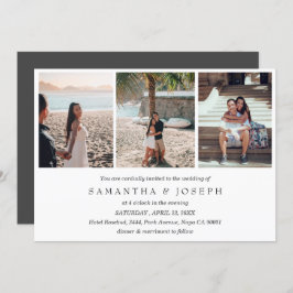 Invitación Elegante Personalizado simple 3 Boda monogramado f