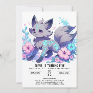 Invitación Elegante Personalizado Wolf Digital Birthday