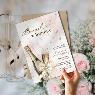 Invitación Elegante Petals Brunch & Bubbly Bridal Shower
