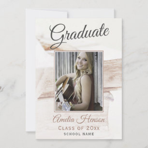Invitación Elegante pila de libros de graduado Foto Graduació