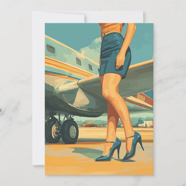 Invitación Elegante piloto del Jet (Anverso)