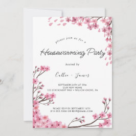 Invitación elegante pintada floral para inauguraci