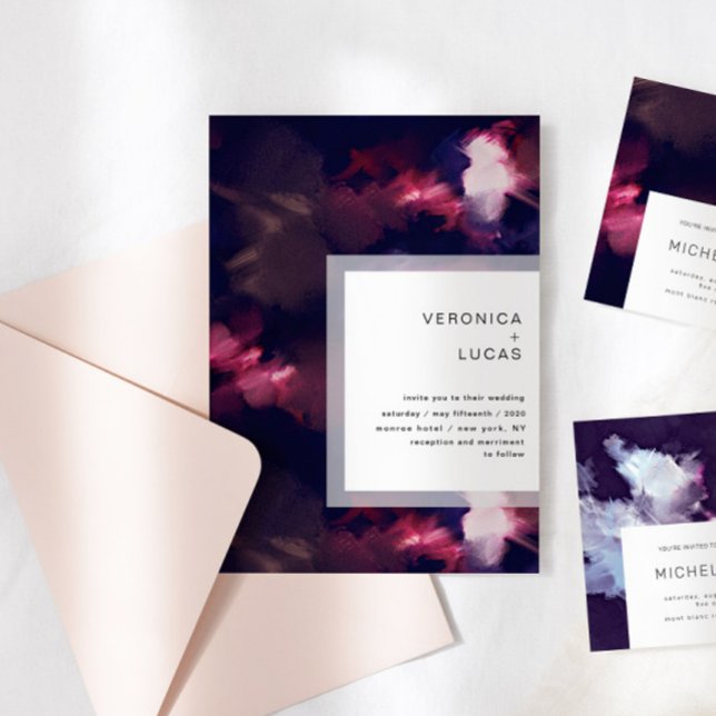 Invitación Elegante Pintura Moderna Boda de pincel (Subido por el creador)