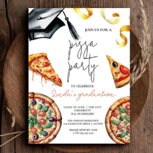Invitación Elegante pizza de color de agua