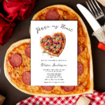 Elegante Pizza Mi Corazón Ducha Bridal Italiana