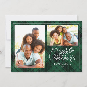 Invitación Elegante Plaid Merry Christmas
