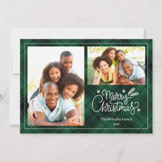 Invitación Elegante Plaid Merry Christmas