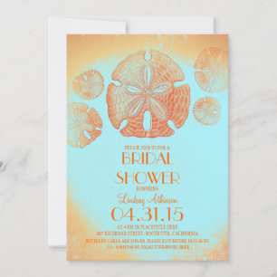 Invitación Elegante playa de arena vintage de dólar ducha de