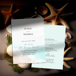 Invitación Elegante playa de olas tropicales todo en un Boda