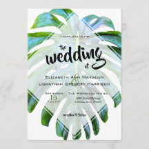 Elegante playa tropical Boda Monstera Leaf