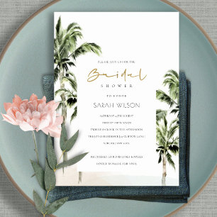 Invitación Elegante playa tropical Palm Trees Bridal Shower