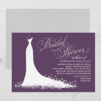 Elegante Plum Plata Boda Gown Bridal Shower