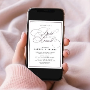 Invitación Elegante Plum Purple Calligraphy Brunch