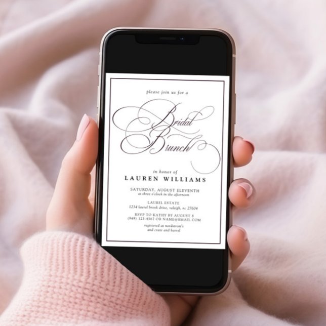 Invitación Elegante Plum Purple Calligraphy Brunch (Subido por el creador)