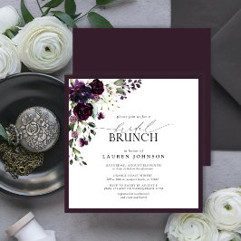 Invitación Elegante Plum Purple Floral Bridal Brunch
