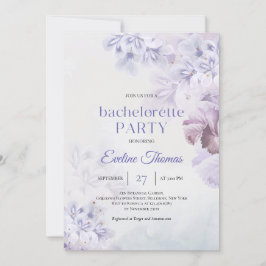 Invitación Elegante polvorienta flor de primavera morada solt
