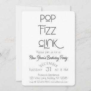 Invitación Elegante Pop Fizz vincula fiesta de cumpleaños de