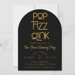 Invitación Elegante Pop Fizz vincula fiesta de cumpleaños de