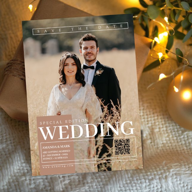 Invitación Elegante portada única de la revista Guarda la fec (Subido por el creador)