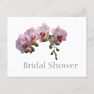Invitación Elegante postal de flor de orquídea rosa