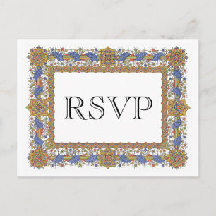 Invitación Elegante postal de Personalizado geométrico RSVP G