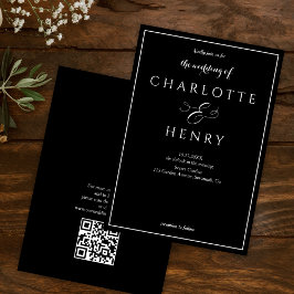 Invitación Elegante presupuesto Boda de código Qr negro