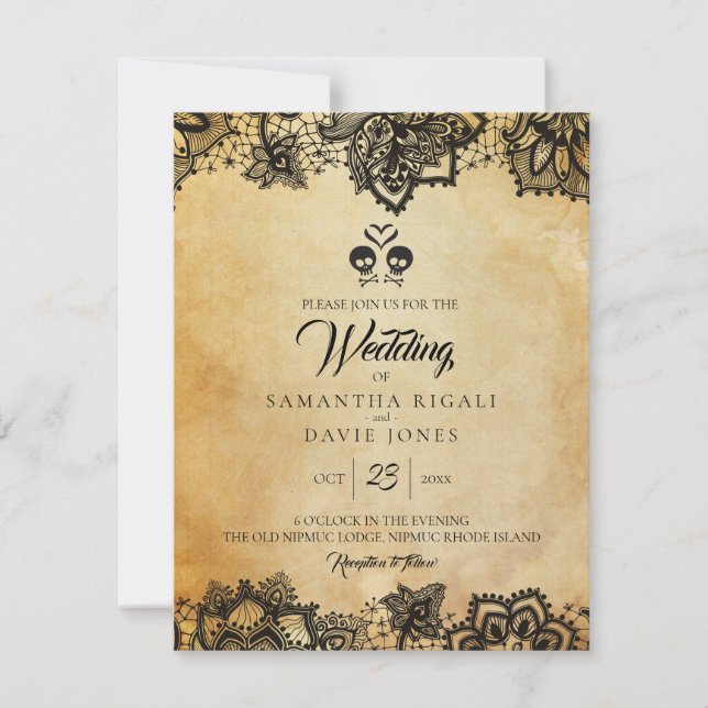 Invitación Elegante presupuesto Boda del tema de Halloween de (Anverso)