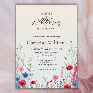 Invitación Elegante presupuesto Boho Spring Wildflower Baby S