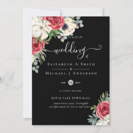 Invitación Elegante presupuesto de Boda floral azul blanco ro