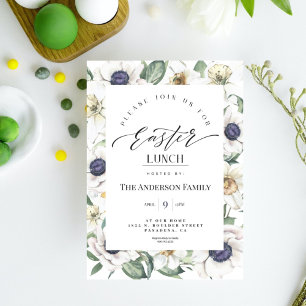 Invitación Elegante primavera acuarela Floral Almuerzo de Pas
