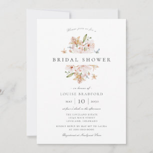 Invitación Elegante Primavera acuarela Floral Bridal Shower