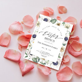 Invitación Elegante Primavera Acuarela Floral Brunch Inv