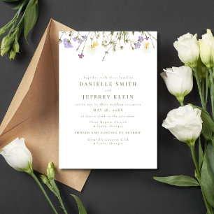 Invitación Elegante primavera de flores silvestres