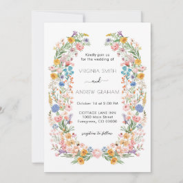 Invitación Elegante Primavera Flor Silvestre Meadow Boda Jard